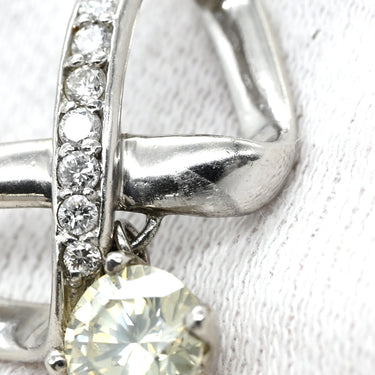 ノンブランド NON BRAND ダイヤモンド 1.03ct プラチナシルバー Pt900 ダイヤモンド ペンダントトップ ネックレストップ プラチナ900 ツイスト インフィニティ 1粒 スウィング