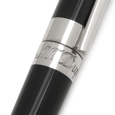 エス・テー・デュポン S.T DUPONT ミニ リベルテ ブラック×シルバー ラッカー アルミニウム ボールペン 黒インク 筆記確認済み