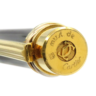 カルティエ Cartier トリニティ ブラック×ゴールド GP レジン 万年筆 K18ペン先 カートリッジ未装着 カートリッジ・コンバーター両用式