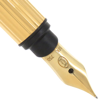 カルティエ Cartier マストライン ブラウン×ゴールド GP ラッカー K18YG(ペン先) 万年筆 トリニティ F字 マーブル カートリッジなし 18Kペン先
