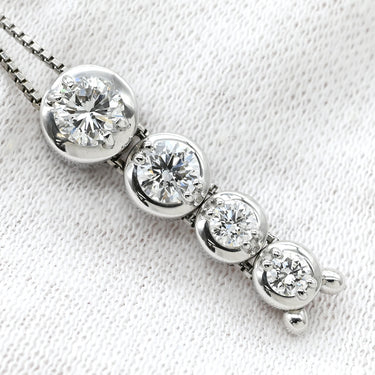 タサキ TASAKI 4連ダイヤモンド ホワイトゴールドXプラチナシルバー K18WG Pt ダイヤモンド ネックレス TASAKI 4石 4粒 Au K18 750WG PT