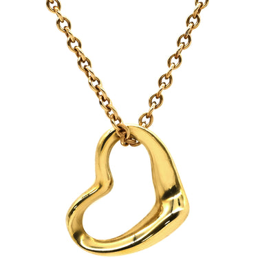 ティファニー Tiffany & Co オープンハート 10mm イエローゴールド K18YG ネックレス T＆Co. Au750 18K 18金 エルサペレッティ ミニ