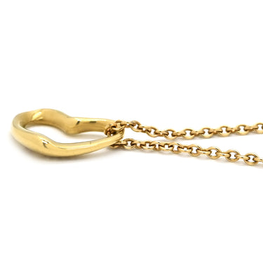 ティファニー Tiffany & Co オープンハート 10mm イエローゴールド K18YG ネックレス T＆Co. Au750 18K 18金 エルサペレッティ ミニ