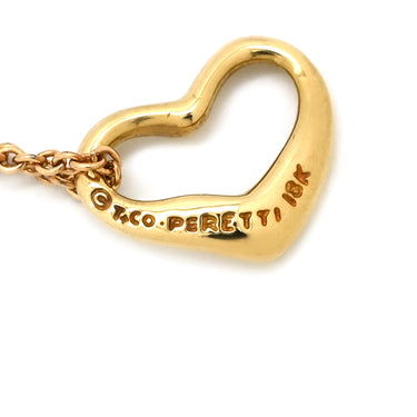 ティファニー Tiffany & Co オープンハート 10mm イエローゴールド K18YG ネックレス T＆Co. Au750 18K 18金 エルサペレッティ ミニ