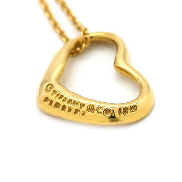 ティファニー Tiffany & Co オープンハート イエローゴールド K18YG ネックレス T＆Co. 18K 18金 750 YG エルサペレッティ