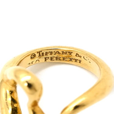 ティファニー Tiffany & Co オープンハート イエローゴールド K18YG リング 指輪 T＆Co. 750 750YG エルサ ペレッティ 5.5号