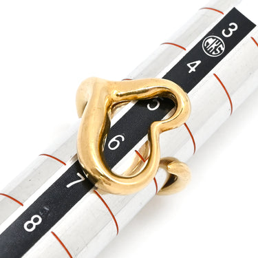 ティファニー Tiffany & Co オープンハート イエローゴールド K18YG リング 指輪 T＆Co. 750 750YG エルサ ペレッティ 5.5号