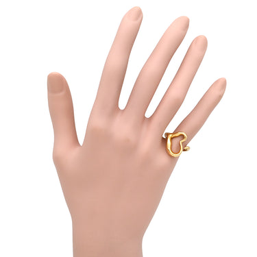 ティファニー Tiffany & Co オープンハート イエローゴールド K18YG リング 指輪 T＆Co. 750 750YG エルサ ペレッティ 5.5号