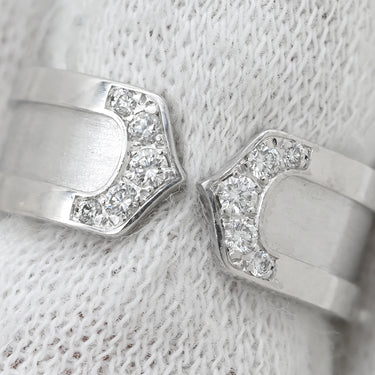 カルティエ Cartier C2 ダイヤモンド ホワイトゴールド K18WG ダイヤモンド #45(JP5) リング 指輪 Cドゥ 2C Au750 18K WG 4.5号