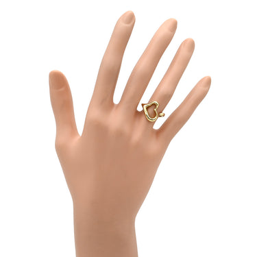 ティファニー Tiffany & Co オープンハート イエローゴールド K18YG リング 指輪 T＆Co. 750 750YG エルサ ペレッティ 7号