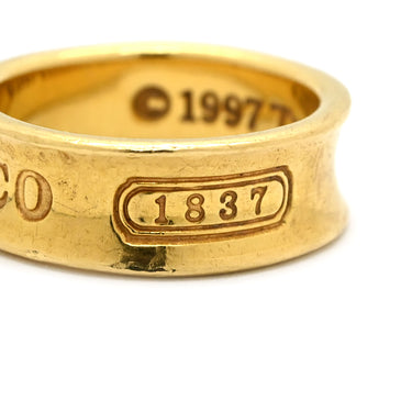 ティファニー Tiffany & Co 1837 ナロー イエローゴールド K18YG リング 指輪 T&Co. Au750 18K ロゴ 6.5号