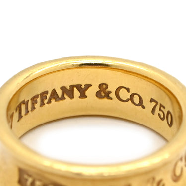ティファニー Tiffany & Co 1837 ナロー イエローゴールド K18YG リング 指輪 T&Co. Au750 18K ロゴ 6.5号