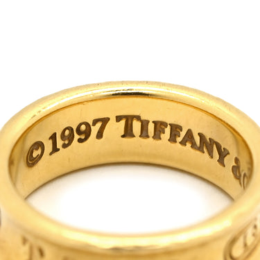 ティファニー Tiffany & Co 1837 ナロー イエローゴールド K18YG リング 指輪 T&Co. Au750 18K ロゴ 6.5号