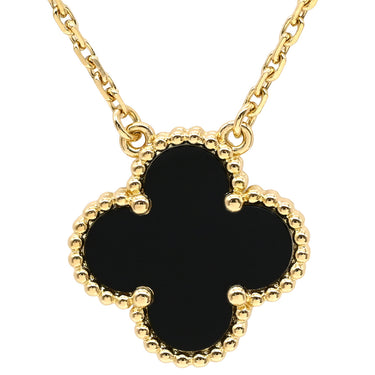ヴァンクリーフアーペル Van Cleef & Arpels ヴィンテージ アルハンブラ ペンダント VCARA45800 ブラック×イエローゴールド K18YG オニキス ネックレス Au750 18K 黒 オニキス