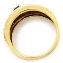 ノンブランド NON BRAND トルマリン 0.18ct ダイヤリング グリーン×イエローゴールド K18YG トルマリン ピンクダイヤモンド ダイヤモンド リング 指輪 緑 18K 750 YG 14.5号