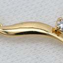 ミキモト MIKIMOTO パール デザインネックレス パールホワイト×イエローゴールド K18YG パール ダイヤモンド ネックレス MIKIMOTO 真珠 18K 18金 Au750 1Pダイヤ V字 スウィング