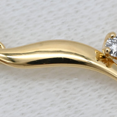 ミキモト MIKIMOTO パール デザインネックレス パールホワイト×イエローゴールド K18YG パール ダイヤモンド ネックレス MIKIMOTO 真珠 18K 18金 Au750 1Pダイヤ V字 スウィング
