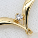 ミキモト MIKIMOTO パール デザインネックレス パールホワイト×イエローゴールド K18YG パール ダイヤモンド ネックレス MIKIMOTO 真珠 18K 18金 Au750 1Pダイヤ V字 スウィング
