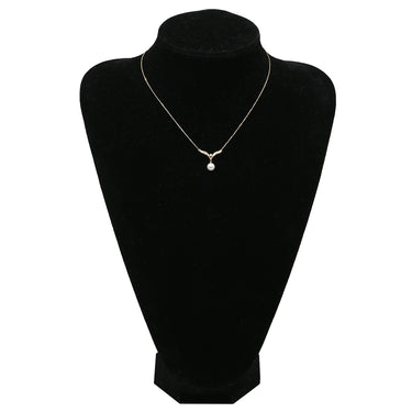 ミキモト MIKIMOTO パール デザインネックレス パールホワイト×イエローゴールド K18YG パール ダイヤモンド ネックレス MIKIMOTO 真珠 18K 18金 Au750 1Pダイヤ V字 スウィング