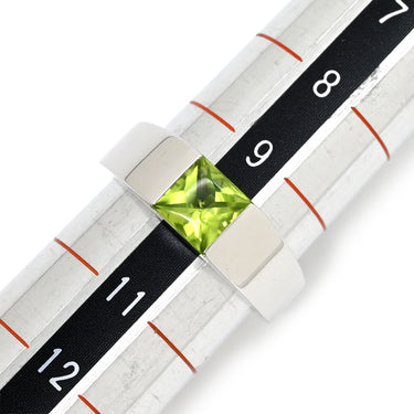 カルティエ Cartier タンクリング ペリドット グリーン×ホワイトゴールド K18WG ペリドット #50(JP10) リング 指輪 緑 750 18金 18K WG 10号