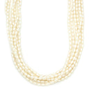 ミキモト MIKIMOTO パール 6連 ロングネックレス パールホワイト×イエローゴールド K18YG パール ネックレス MIKIMOTO 真珠 18K 750