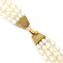 ミキモト MIKIMOTO パール 6連 ロングネックレス パールホワイト×イエローゴールド K18YG パール ネックレス MIKIMOTO 真珠 18K 750