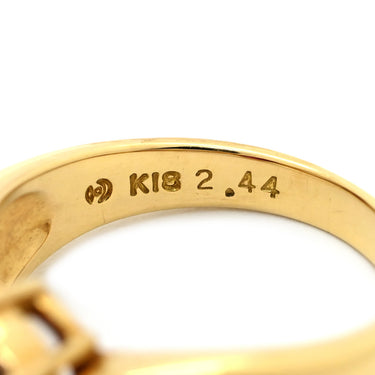 タサキ TASAKI ロードライトガーネット ダイヤ ワインレッド×イエローゴールド K18YG ロードライトガーネット ダイヤモンド リング 指輪 TASAKI 赤 Au750 18K オーバル ヴィンテージ 9号