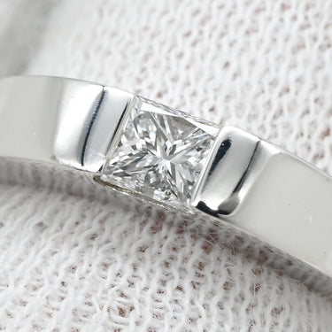 カルティエ Cartier タンク ダイヤモンド ホワイトゴールド K18WG ダイヤモンド #50 リング 指輪 Au750 18K 18金 スクエアカット 10号