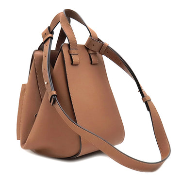 ロエベ LOEWE ハンモック スモール 387.30.S35 タン カーフ 2WAYバッグ シルバー金具 茶 アナグラム ハンドバッグ ショルダー
