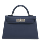 エルメス HERMES ミニケリードゥ 外縫い ヴェルソ ブルーサフィール×ブルーフランス シェーブル 2WAYバッグ シルバー金具 2024年製