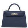 エルメス HERMES ミニケリードゥ 外縫い ヴェルソ ブルーサフィール×ブルーフランス シェーブル 2WAYバッグ シルバー金具 2024年製