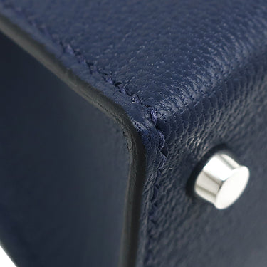 エルメス HERMES ミニケリードゥ 外縫い ヴェルソ ブルーサフィール×ブルーフランス シェーブル 2WAYバッグ シルバー金具 2024年製