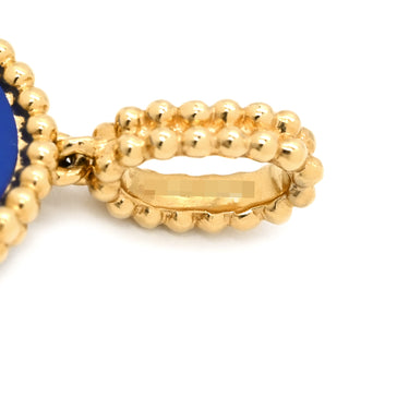 ヴァンクリーフアーペル Van Cleef & Arpels マジック アルハンブラ ロングネックレス VCARP6LA00 ブルー×イエローゴールド K18YG アゲート ネックレス 青 750YG 18K 1モチーフ