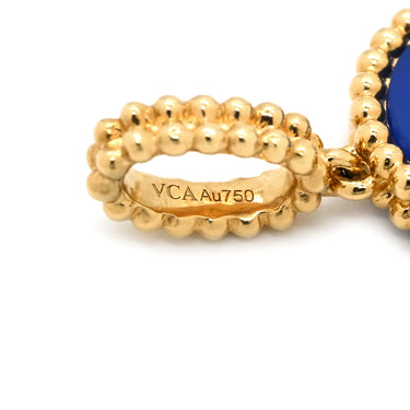 ヴァンクリーフアーペル Van Cleef & Arpels マジック アルハンブラ ロングネックレス VCARP6LA00 ブルー×イエローゴールド K18YG アゲート ネックレス 青 750YG 18K 1モチーフ