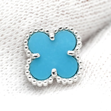 ヴァンクリーフアーペル Van Cleef & Arpels スウィート アルハンブラ VCARA44500 ブルー×ホワイトゴールド K18WG ターコイズ ピアス 青 ターコイズ 750 WG 18K 両耳用