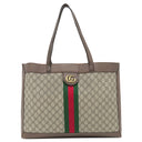 グッチ GUCCI ディズニーコラボ フィディア GG 547947 ベージュ×ブラウン GGスプリームキャンバス レザー トートバッグ ゴールド金具 三匹の子ブタ