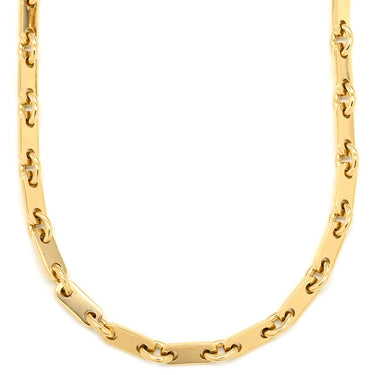 カルティエ Cartier PLAQUETTE フィガロ チェーン イエローゴールド K18YG ネックレス プレート 18金 750YG ロング 5.4mm幅