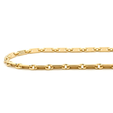 カルティエ Cartier PLAQUETTE フィガロ チェーン イエローゴールド K18YG ネックレス プレート 18金 750YG ロング 5.4mm幅