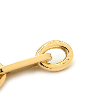 カルティエ Cartier PLAQUETTE フィガロ チェーン イエローゴールド K18YG ネックレス プレート 18金 750YG ロング 5.4mm幅