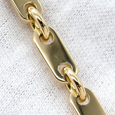 カルティエ Cartier PLAQUETTE フィガロ チェーン イエローゴールド K18YG ブレスレット プレート 18金 18K 750YG
