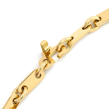 カルティエ Cartier PLAQUETTE フィガロ チェーン イエローゴールド K18YG ブレスレット プレート 18金 18K 750YG