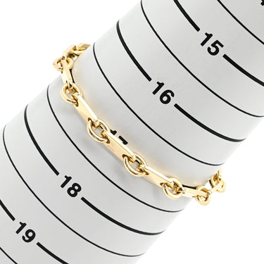 カルティエ Cartier PLAQUETTE フィガロ チェーン イエローゴールド K18YG ブレスレット プレート 18金 18K 750YG