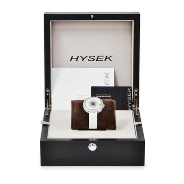 腕時計 ハイゼック Hysek カリスタ ジャンピングアワー KA3926T96 自動巻き レディース OH済 純正ダイヤ＆サファイア シェル