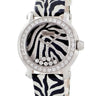 腕時計 ショパール CHOPARD ハッピースポーツ ゼブラ 278475-2003 クオーツ レディース 純正ダイヤ スイング シマウマ 限定 K18WGベゼル