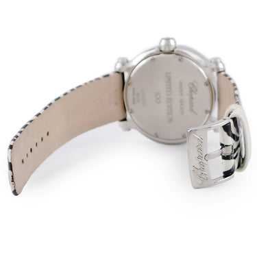 腕時計 ショパール CHOPARD ハッピースポーツ ゼブラ 278475-2003 クオーツ レディース 純正ダイヤ スイング シマウマ 限定 K18WGベゼル