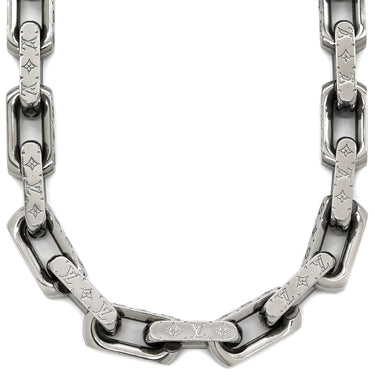 ルイヴィトン LOUIS VUITTON チェーン モノグラム M00307 シルバー メタル ネックレス モノグラムパターン