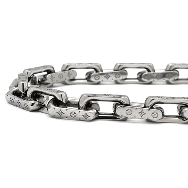 ルイヴィトン LOUIS VUITTON チェーン モノグラム M00307 シルバー メタル ネックレス モノグラムパターン