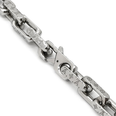ルイヴィトン LOUIS VUITTON チェーン モノグラム M00307 シルバー メタル ネックレス モノグラムパターン