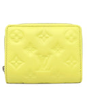 ルイヴィトン LOUIS VUITTON ポルトフォイユ ルー M81599 スマイリーイエロー ラムスキン 二つ折り財布 シルバー金具 ミニ財布 黄色 クッサン