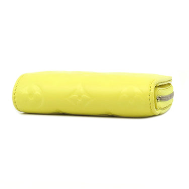 ルイヴィトン LOUIS VUITTON ポルトフォイユ ルー M81599 スマイリーイエロー ラムスキン 二つ折り財布 シルバー金具 ミニ財布 黄色 クッサン